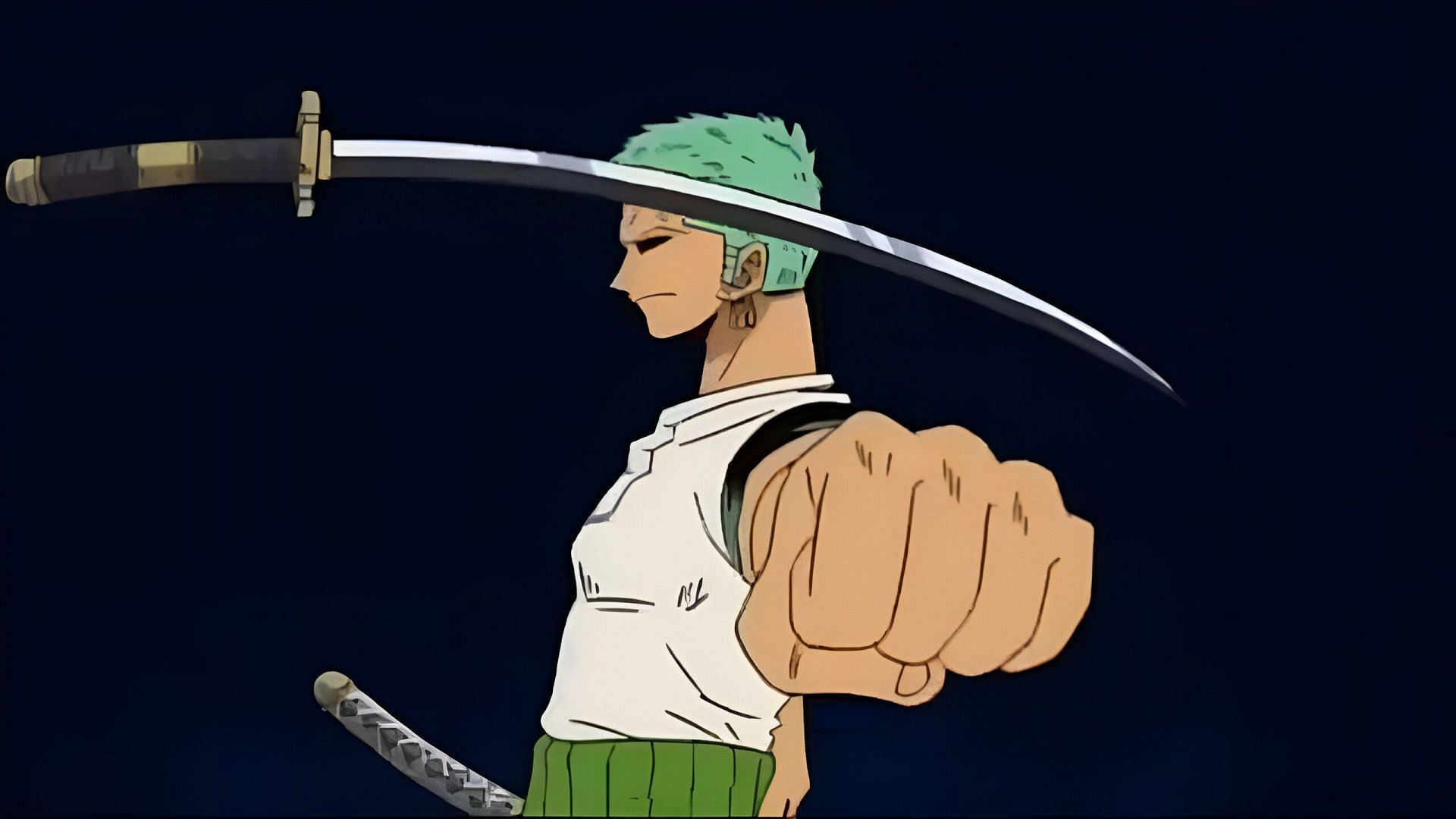 Zoro risking his life to overpower Sandei Kitetsu's curse (Image via Toei Animation)